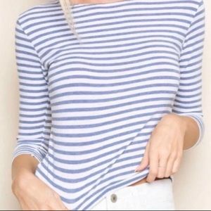 brandy melville blue and white striped top